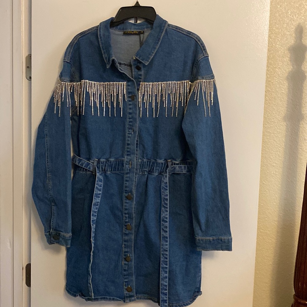 Denim mini dress